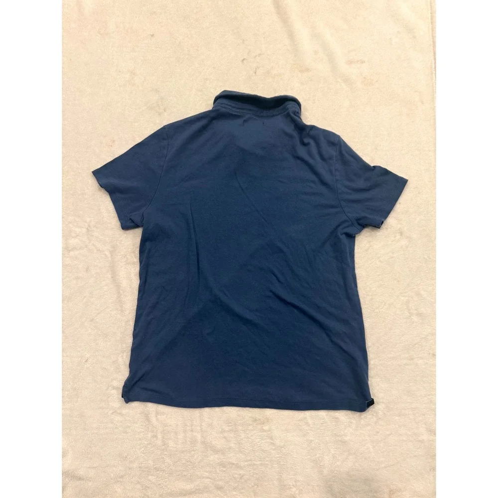 Banana Republic Mens Blue Pique Short Sleeve Polo Shirt XL Logo Casual